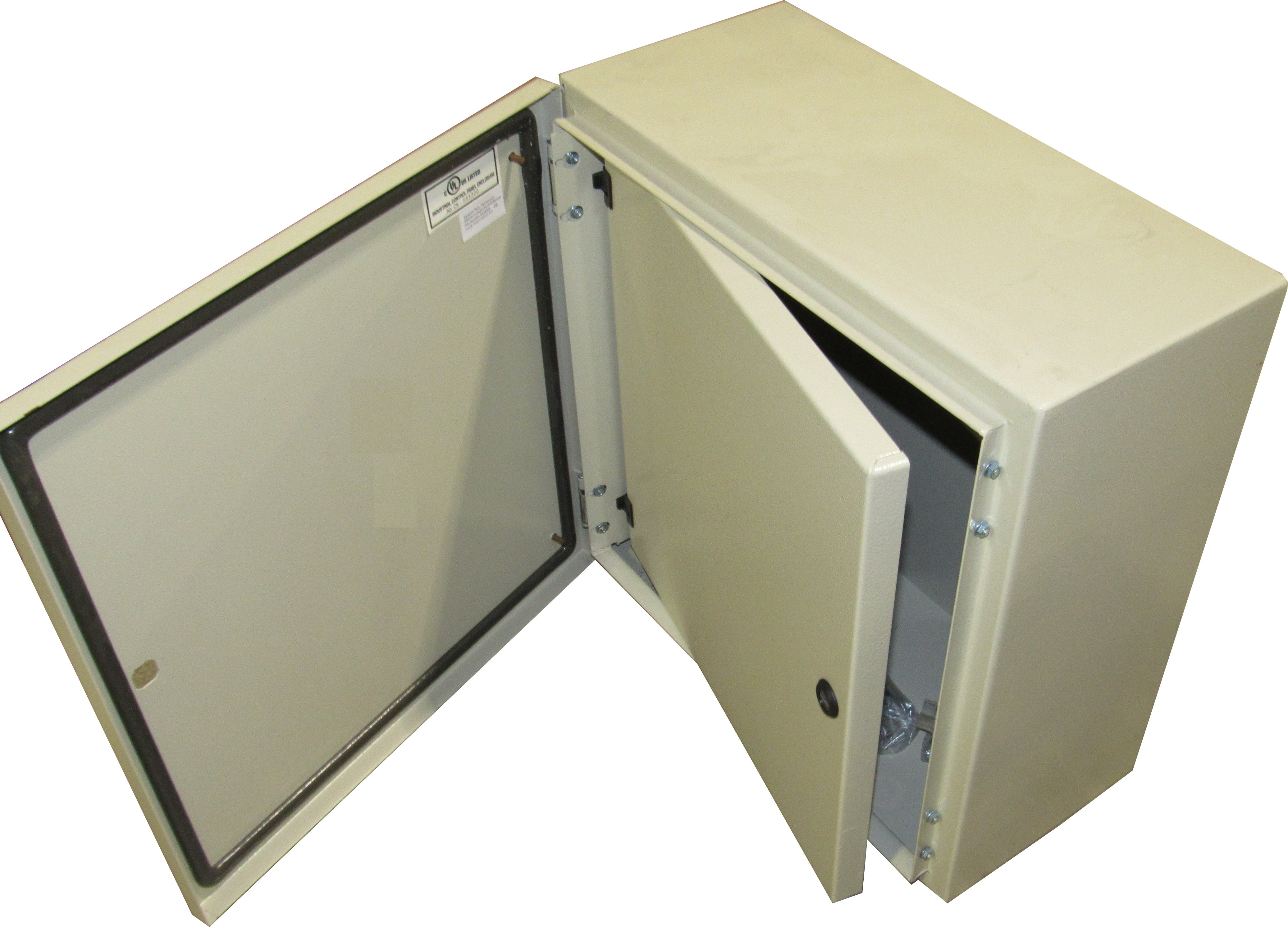 Tecnomatic Panel Enclosure, 20 X 20 X 8 with Dead Front and Back Plate, Powder Coated, 28135-PD