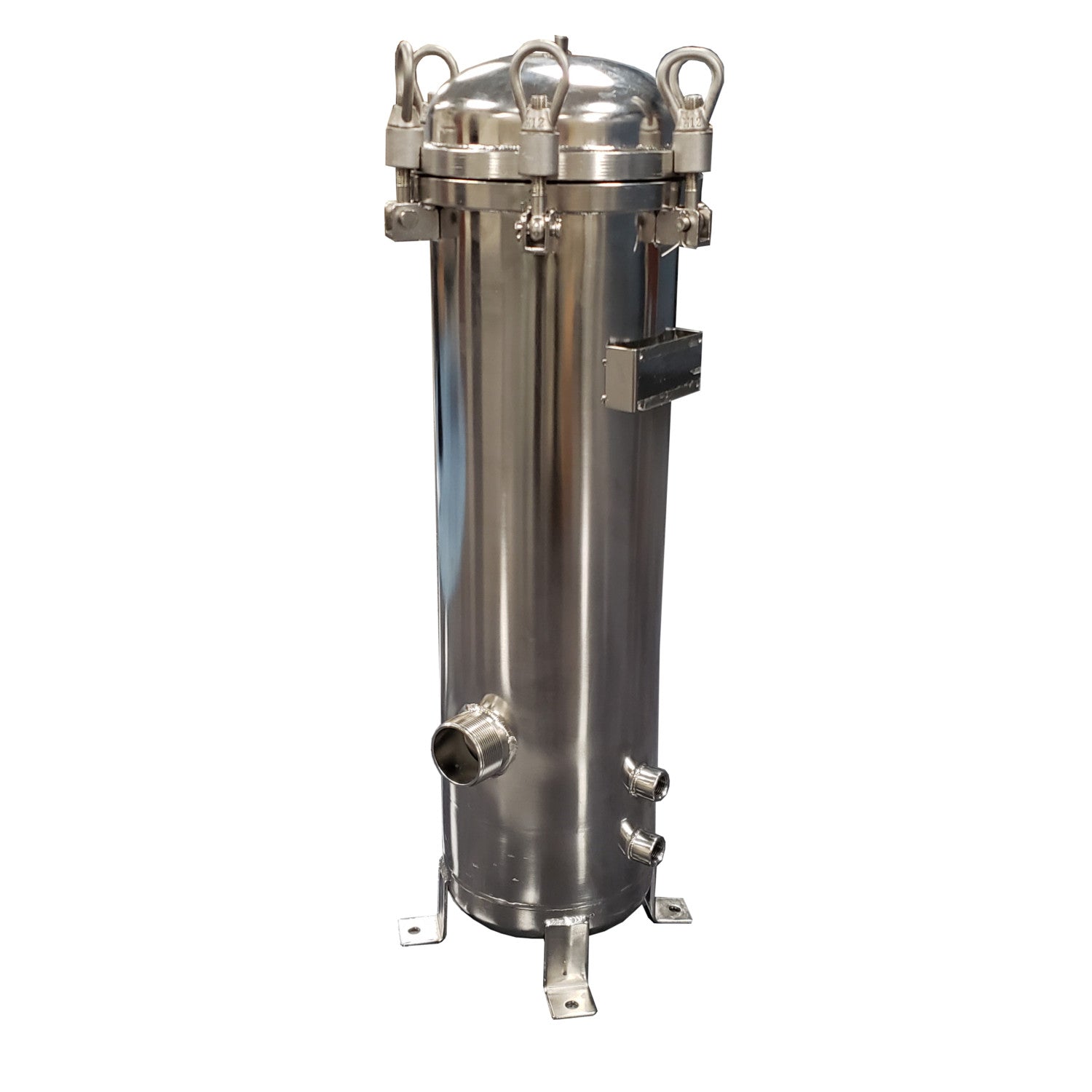 PRM Stainless Steel 5 Cartridge Filter Housing, Uses 20" Cartridges, 2 Inch NPT In/Out