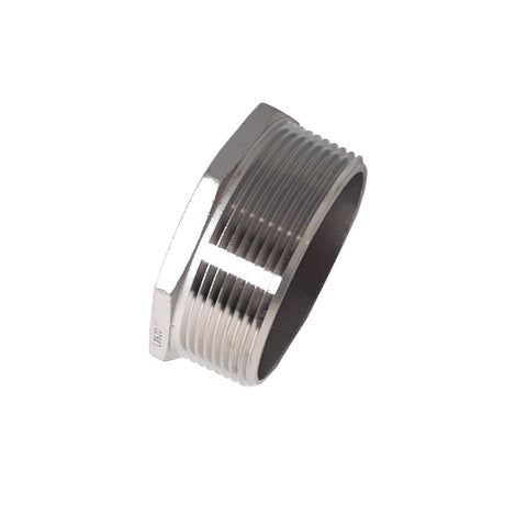 4 Inch NPT Threaded Stainless Steel Hex End Plug, 304 SS, 150#