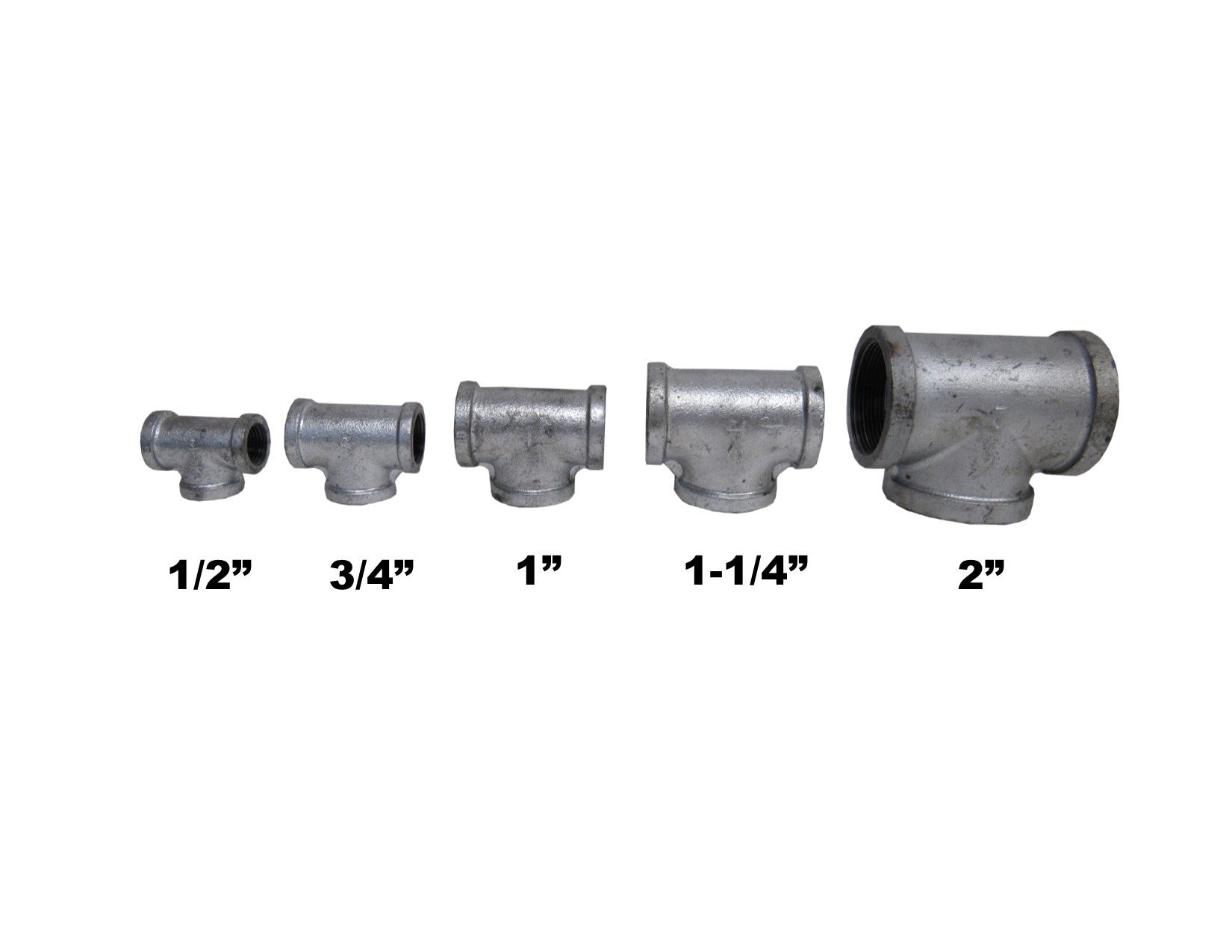 Galvanized Tee, 1/2 Inch NPT Thread