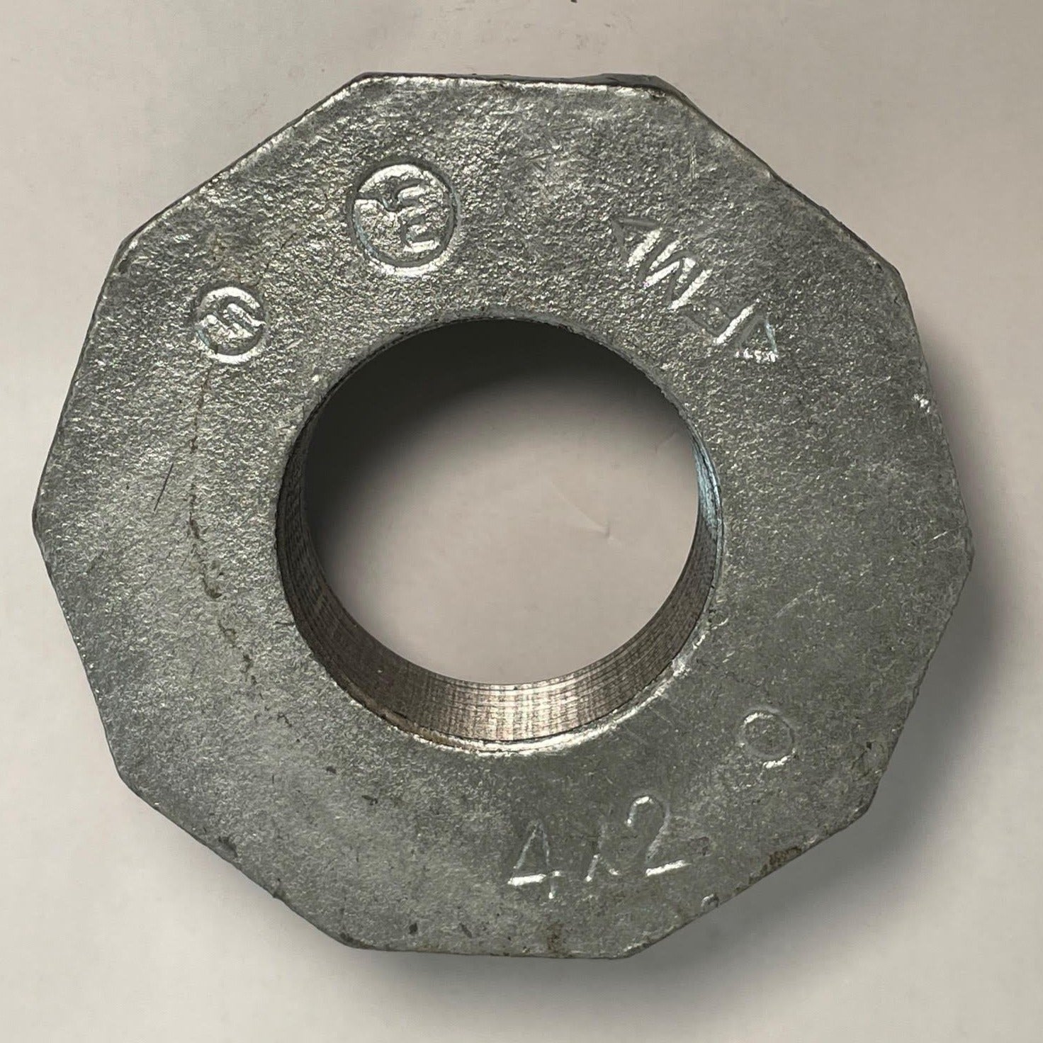 Galvanized Reducing Bushing, 4 Inch x 2 Inch NPT Thread