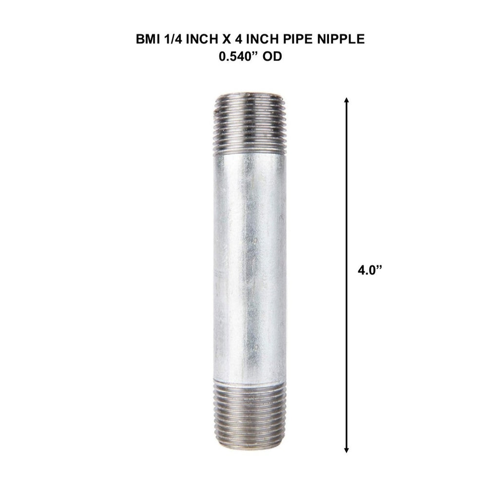 BMI 1/4 Inch x 4 Inch Galvanized Pipe Close Nipple, 150#, UL/FM | PRM
