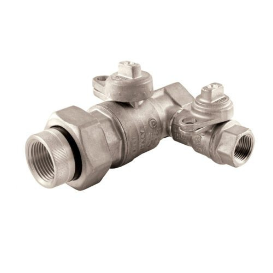 Jomar 243-008T 2 Inch TEA Utility Gas Ball Valve, Full Port, Service Bypass, 175 PSIG, with Insulated Tail Piece