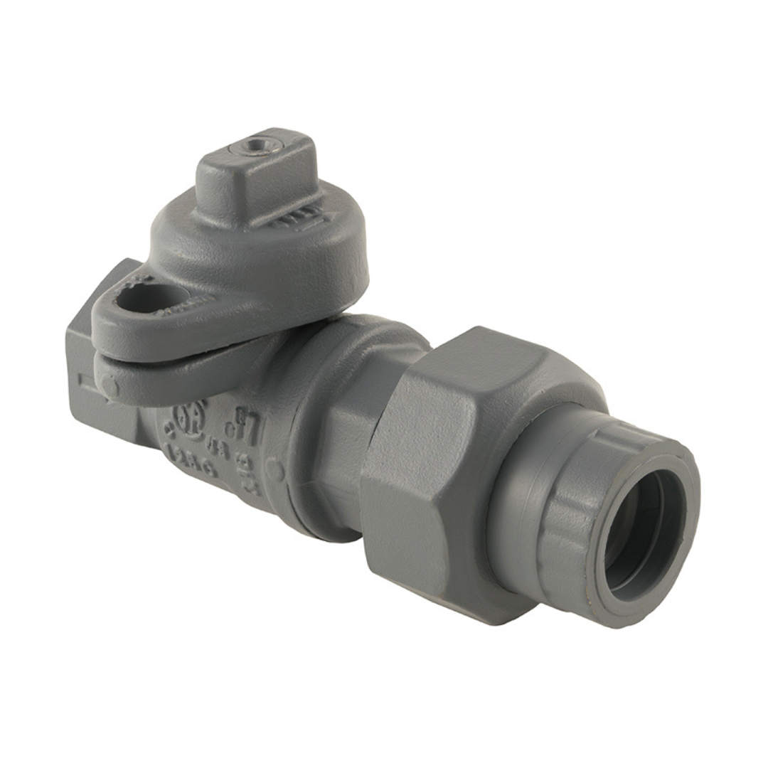 Jomar 241-004P 3/4 Inch PAINTED Utility Gas Ball Valve, Full Port, 175 PSIG, with Insulated Tail Piece - Carton of 5