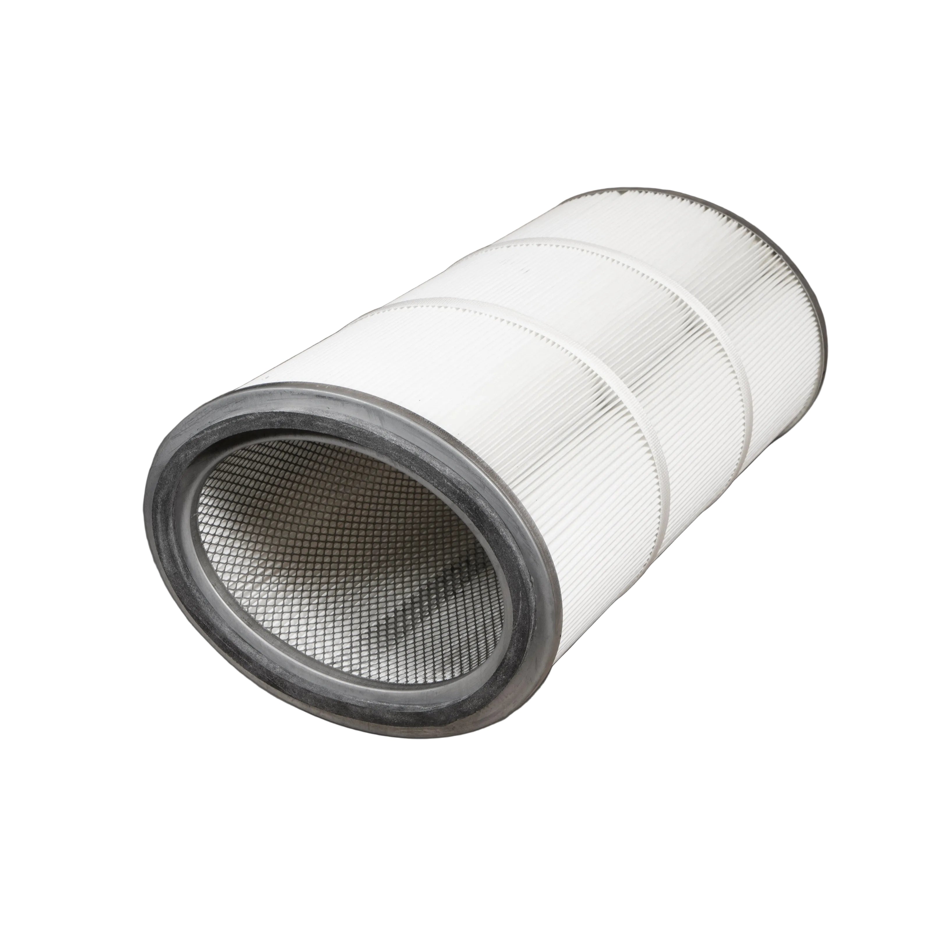 Dust Filter Cartridge - 14.36 Inch x 26 Inch Oval Open Top/Oval Open Bottom - Polyester Spunbond Media