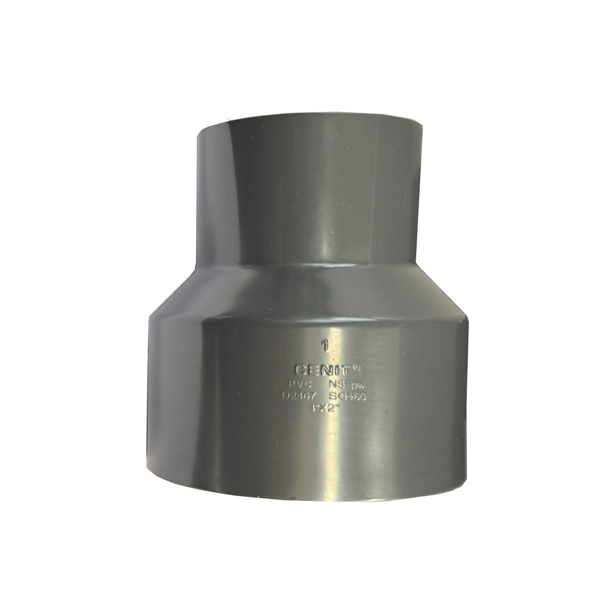 Cenit Sch 80 PVC 3 Inch X 2 Inch Bell Reducer Coupling, Socket X Socket, NSF Compliant