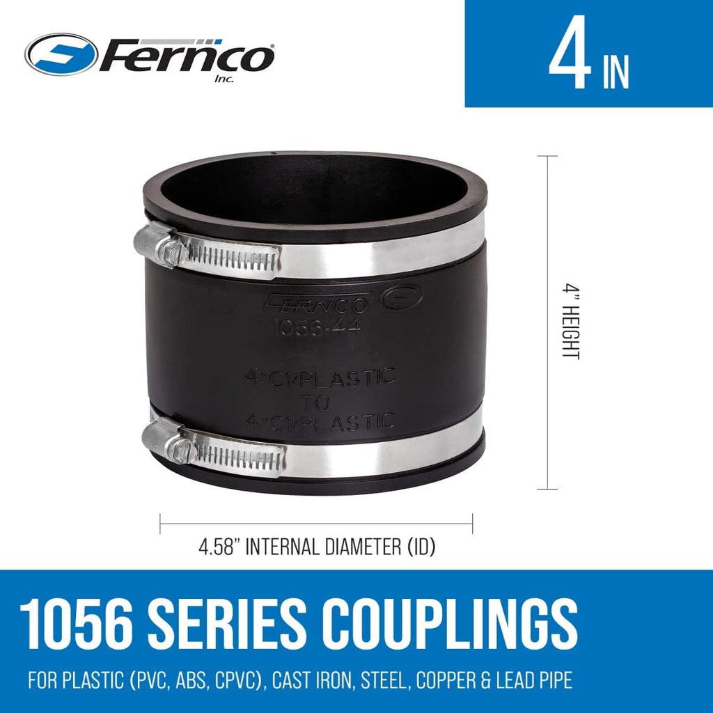 Fernco 1056-44 Flexible Coupling, 4 Inch