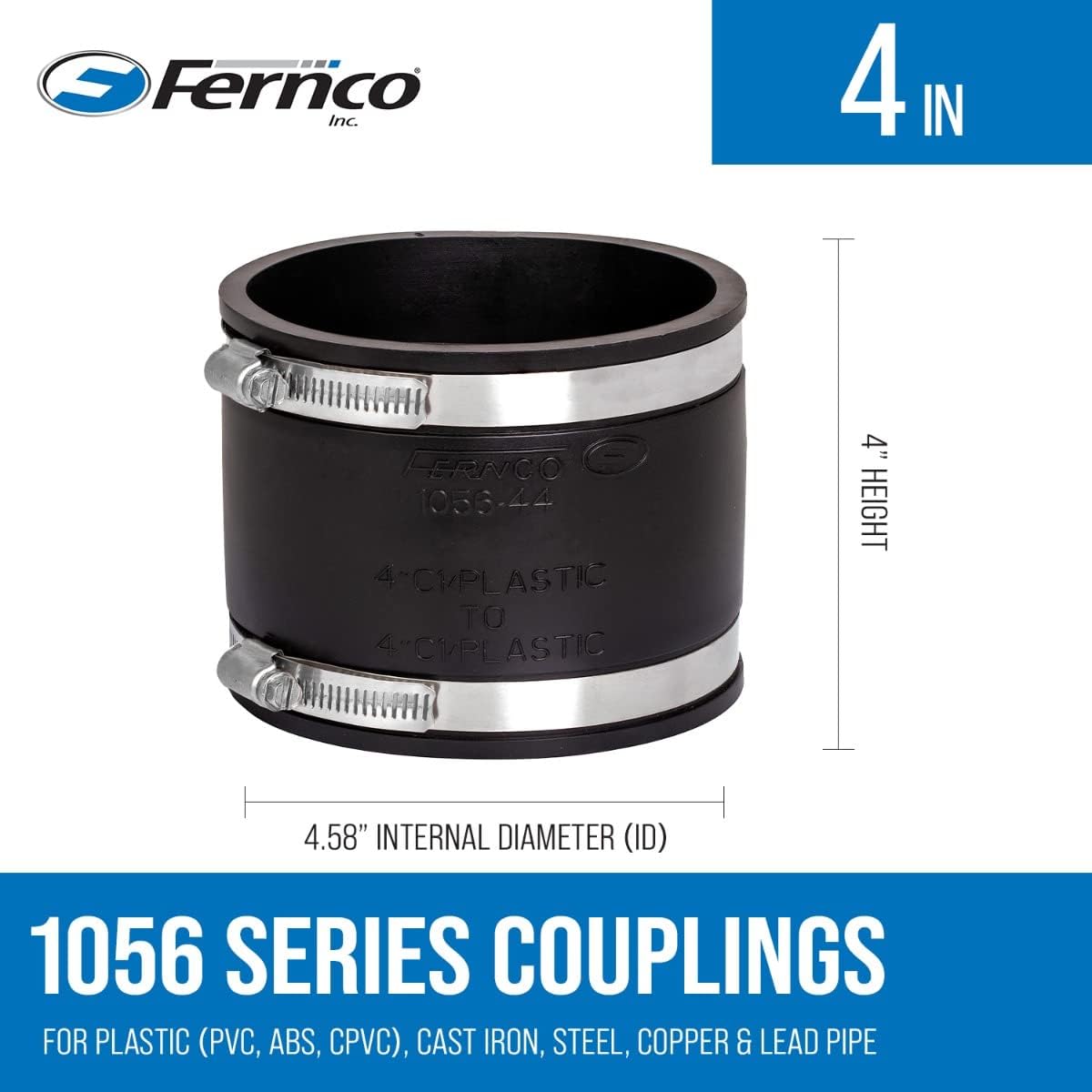 4 Inch Fernco 105644 Flexible Coupling