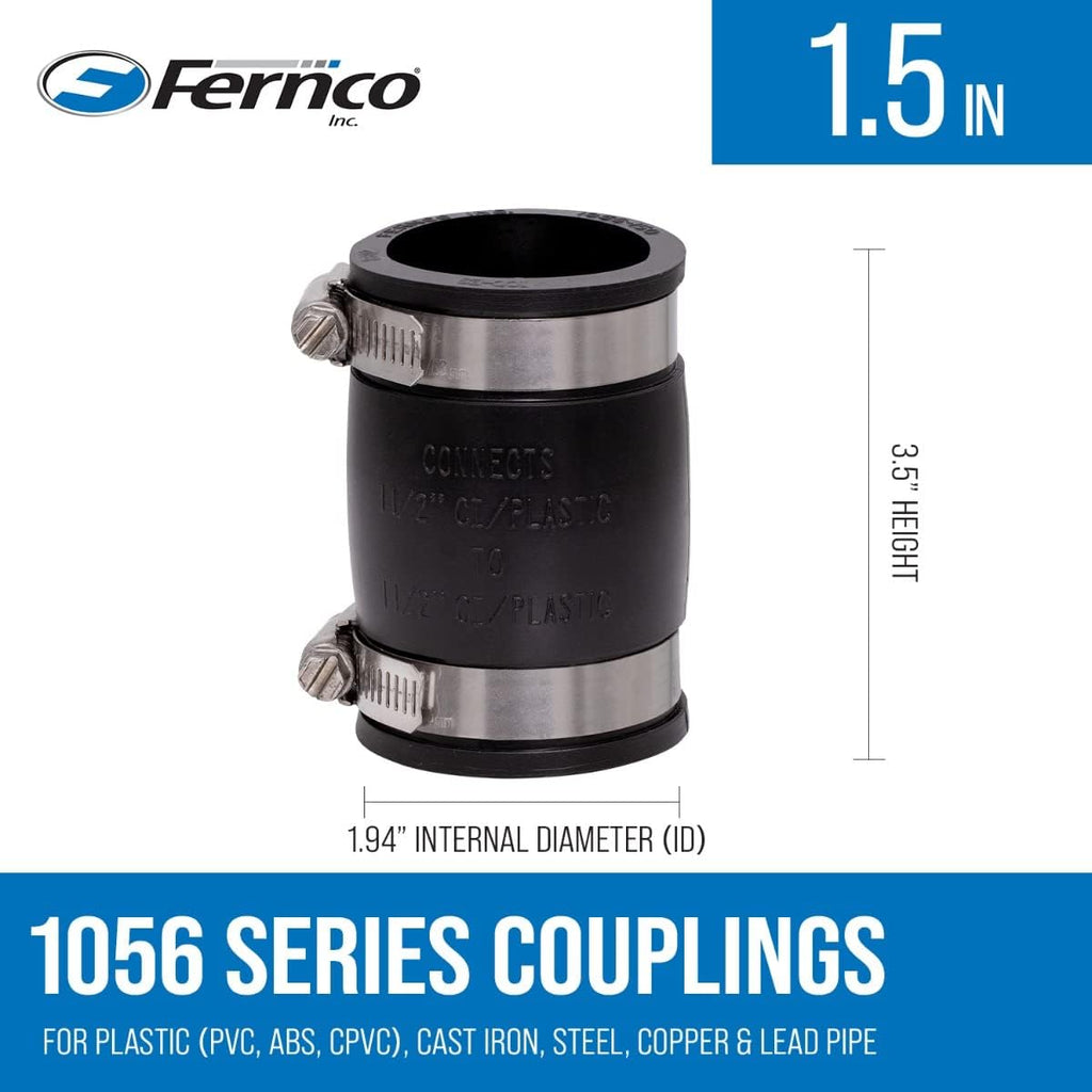 Fernco 1056-150 Flexible Coupling, 1-1/2 Inch
