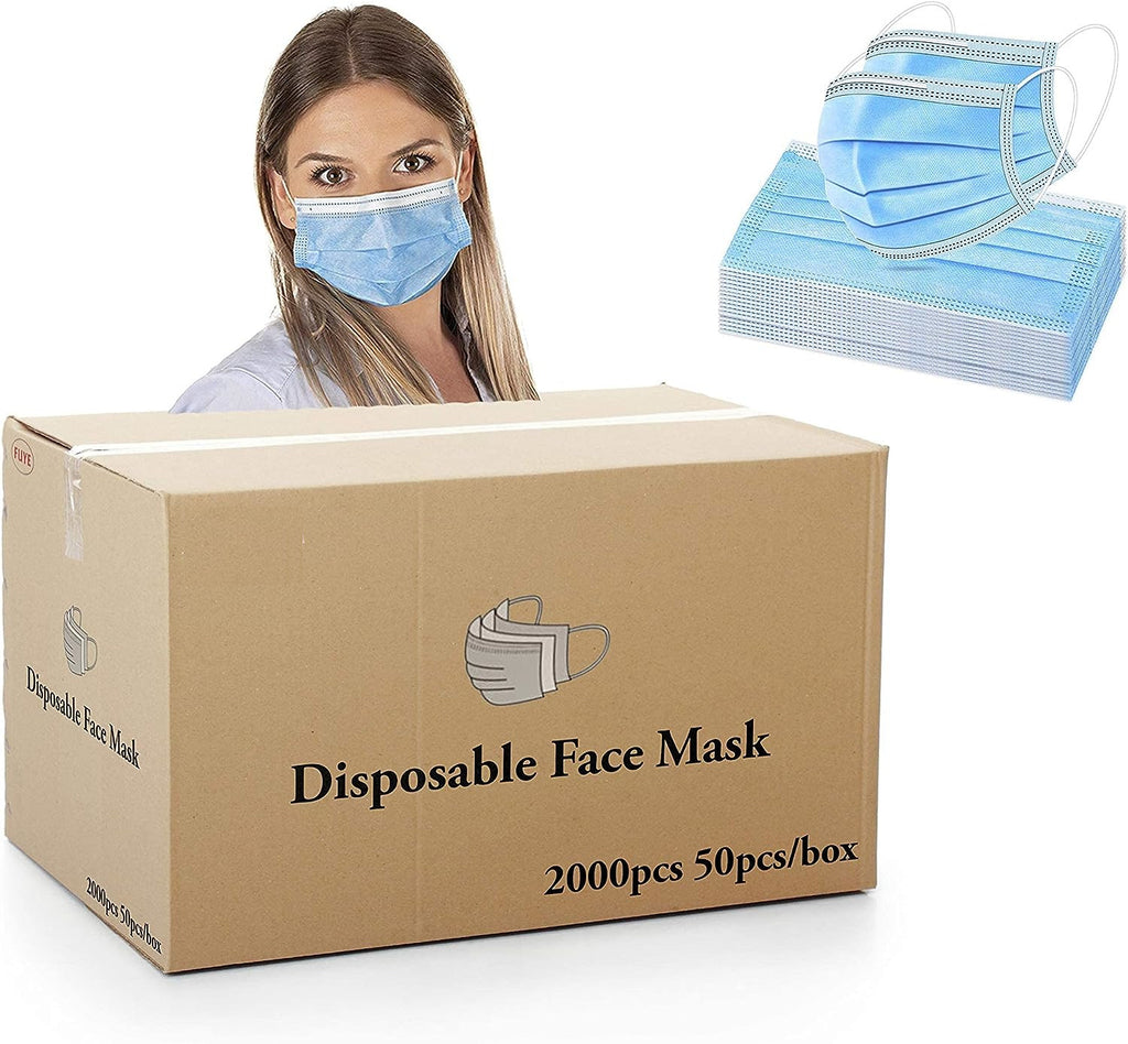 Disposable Face Masks, Breathable Face Mask for Home, Office, On the Go, Blue