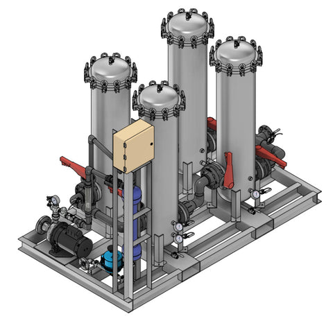 Centrifugal Separator/Cartridge Filter Pump Skid, 25 GPM