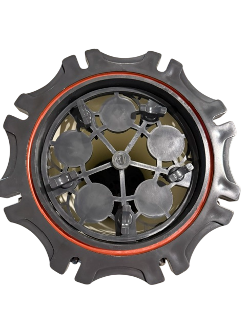 View of hold down system for BFCARTHPCF5DC2B3X 5 cartridge housing