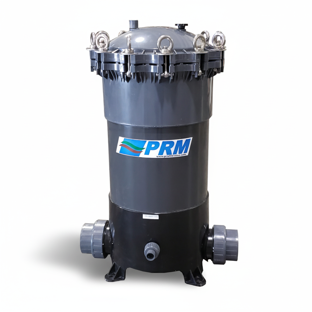 PRM PVC 9 Cartridge Filter Housing, Uses 20" Cartridges, 3 Inch In/Out