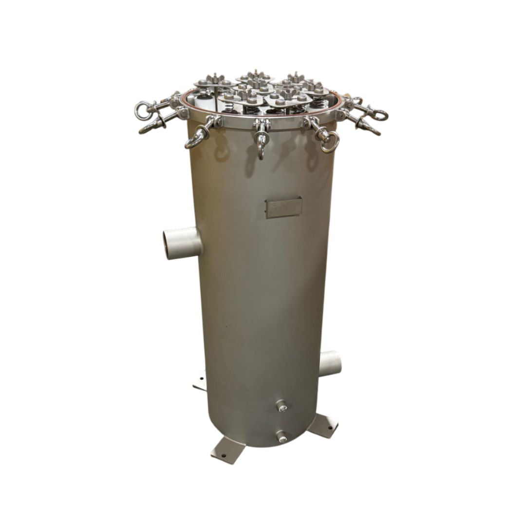 PRM CFX Series 304 Stainless Steel 22 Cartridge Filter Housing, Uses 40 Inch Cartridges, 3 Inch NPT In/Out