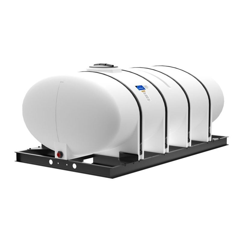 Ace Roto-Mold 1610 Gallon Horizontal Bulk Storage Leg Tank with FM-1610-SKC Skid and FS1610-HP Hoops
