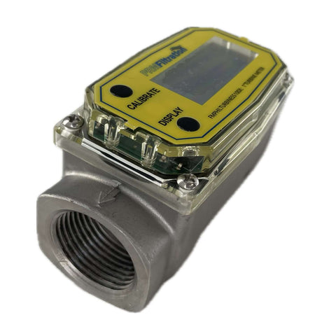 Battery Powered 304 SS Turbine Flow Meter, 1 Inch NPT