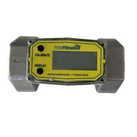 Battery Powered 304 SS Turbine Flow Meter, 2 Inch NPT