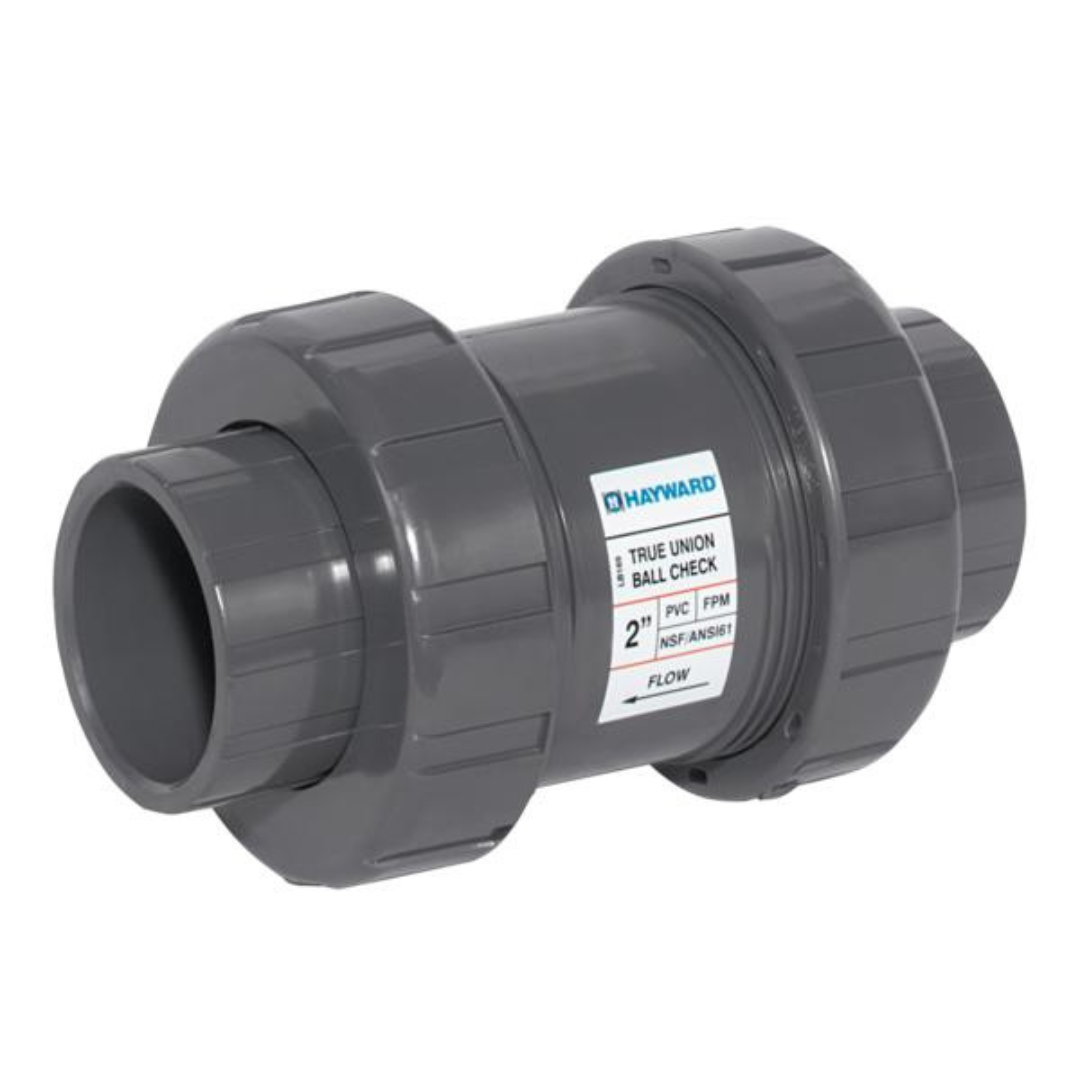 Hayward 1-1/2 Inch TC Series PVC True Union Ball Check Valve, Socket