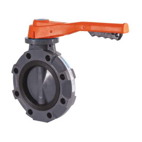 Hayward 6 Inch BYV Series PVC Butterfly Valve, Lever, Viton Seal