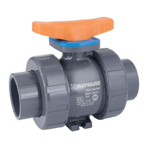 Hayward 1/2 Inch TBH Series PVC True Union Ball Valve, FPM Seals, Socket/Threaded