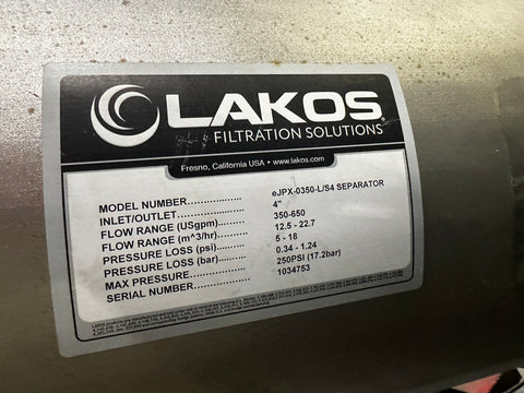 Lakos eJPX-0350-L High Efficiency Seperator