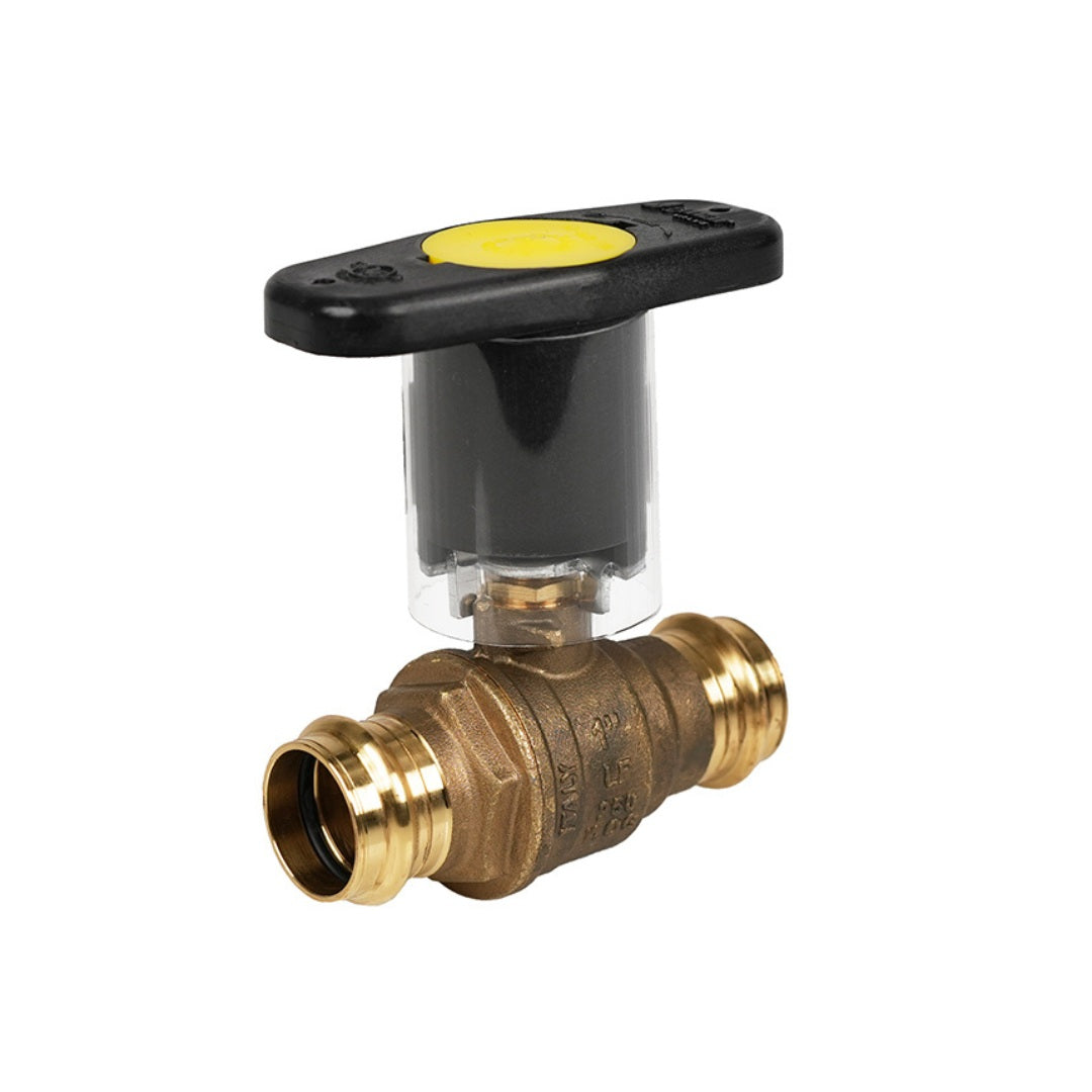 Jomar JP-100G-IH Full Port Press Connection 2-Piece Lead Free Brass Ball Valve with Insulated Handle