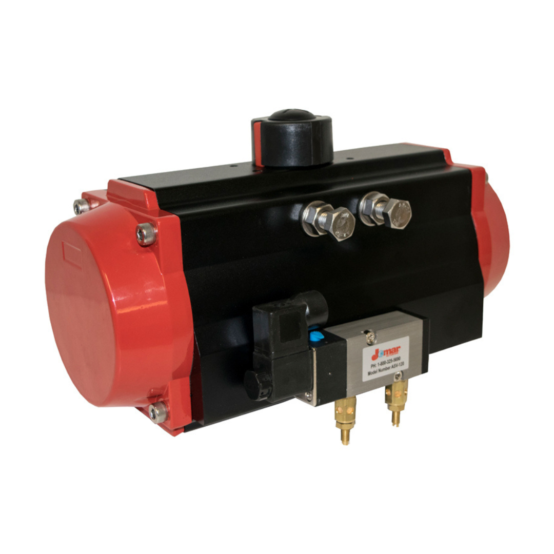 Jomar JV-120-DA Pneumatic Actuator, Rotary Rack, Pinion Design, Dual Travel Stops, Double Acting