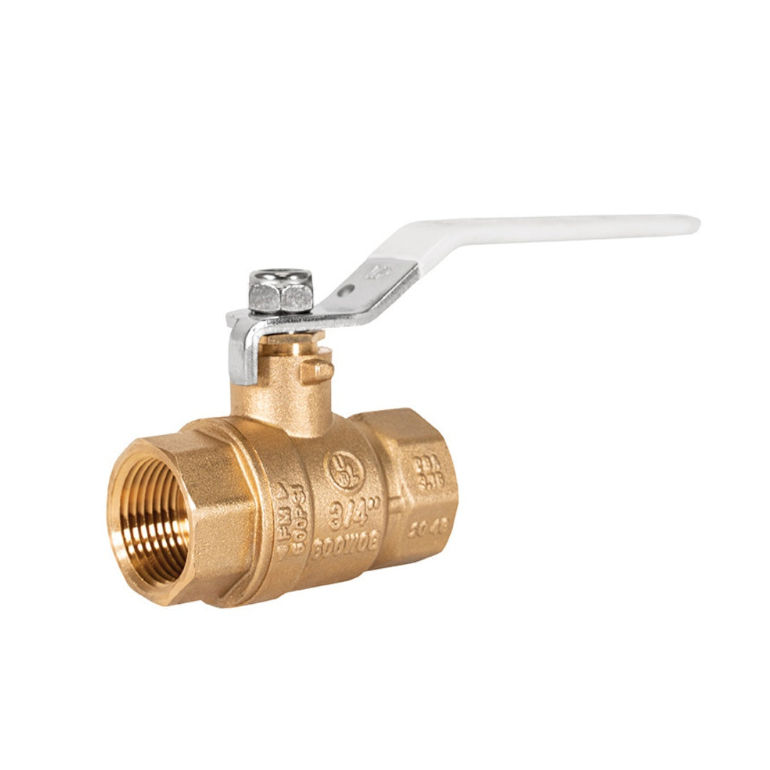 Jomar JF-100TG Series Lead Free Brass 2 Piece Full Port Threaded Ball Valve with Stainless Steel Trim