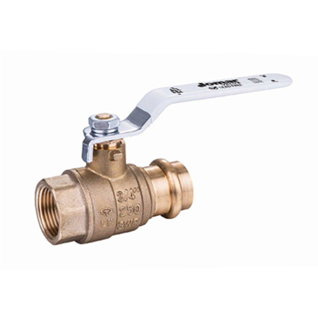 Jomar JP-150G PRESS x FIP Connection Full Port Lead Free Brass 2-Piece Ball Valve
