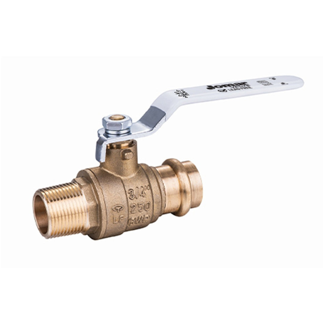 Jomar JP-150G Press x MIP Connection Full Port Lead Free Brass 2-Piece Ball Valve