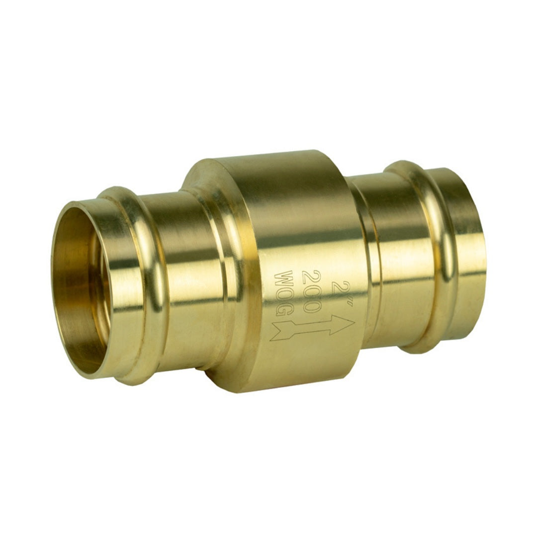 Jomar P-521G Series Press Connection Lead Free Brass Inline Check Valve