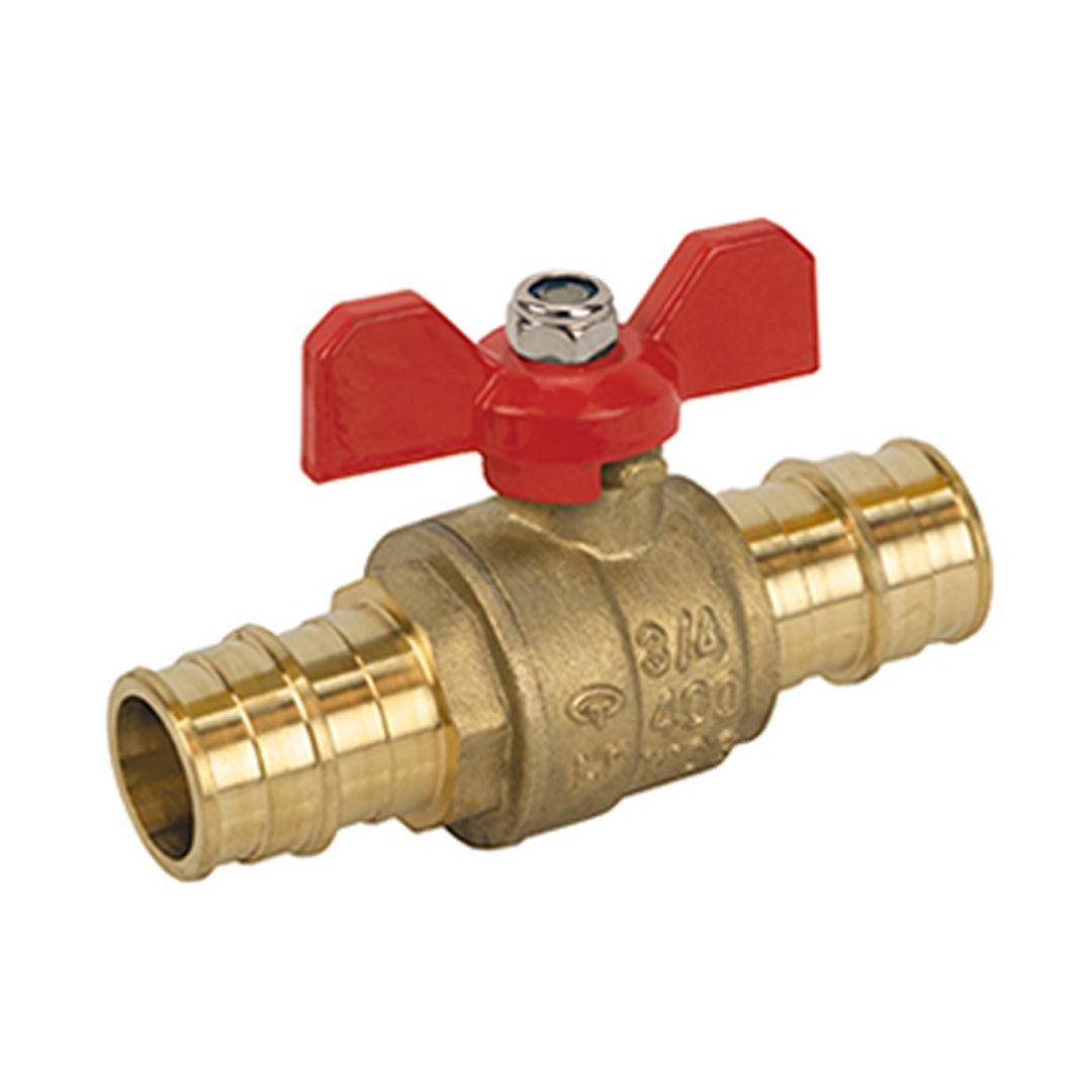 Jomar T-422G-TH Expansion Pex Connection Lead Free Brass Ball Valve with T-Handle & Stainless Steel Trim, 400 WOG