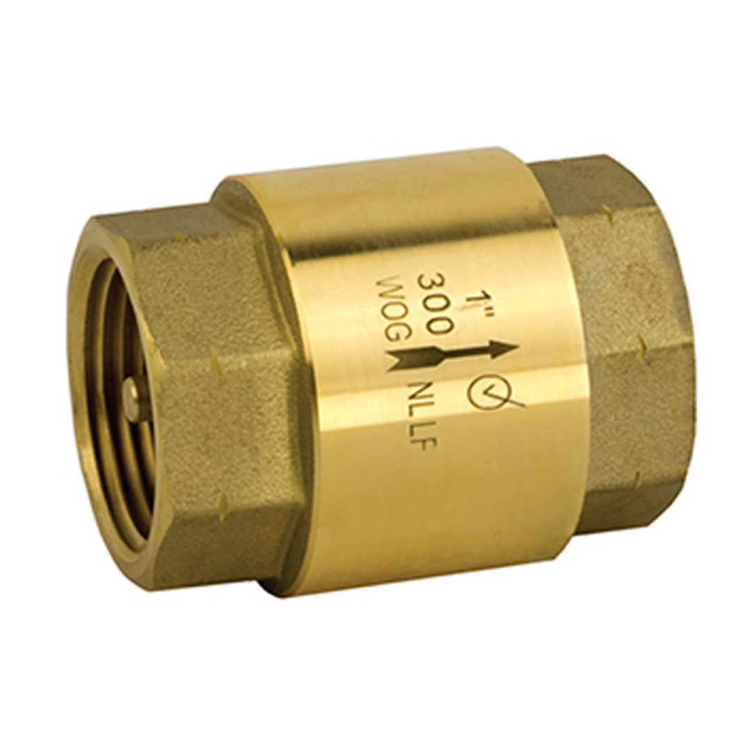 Jomar T-521G Series Threaded Connection Lead Free Brass Inline Check Valve