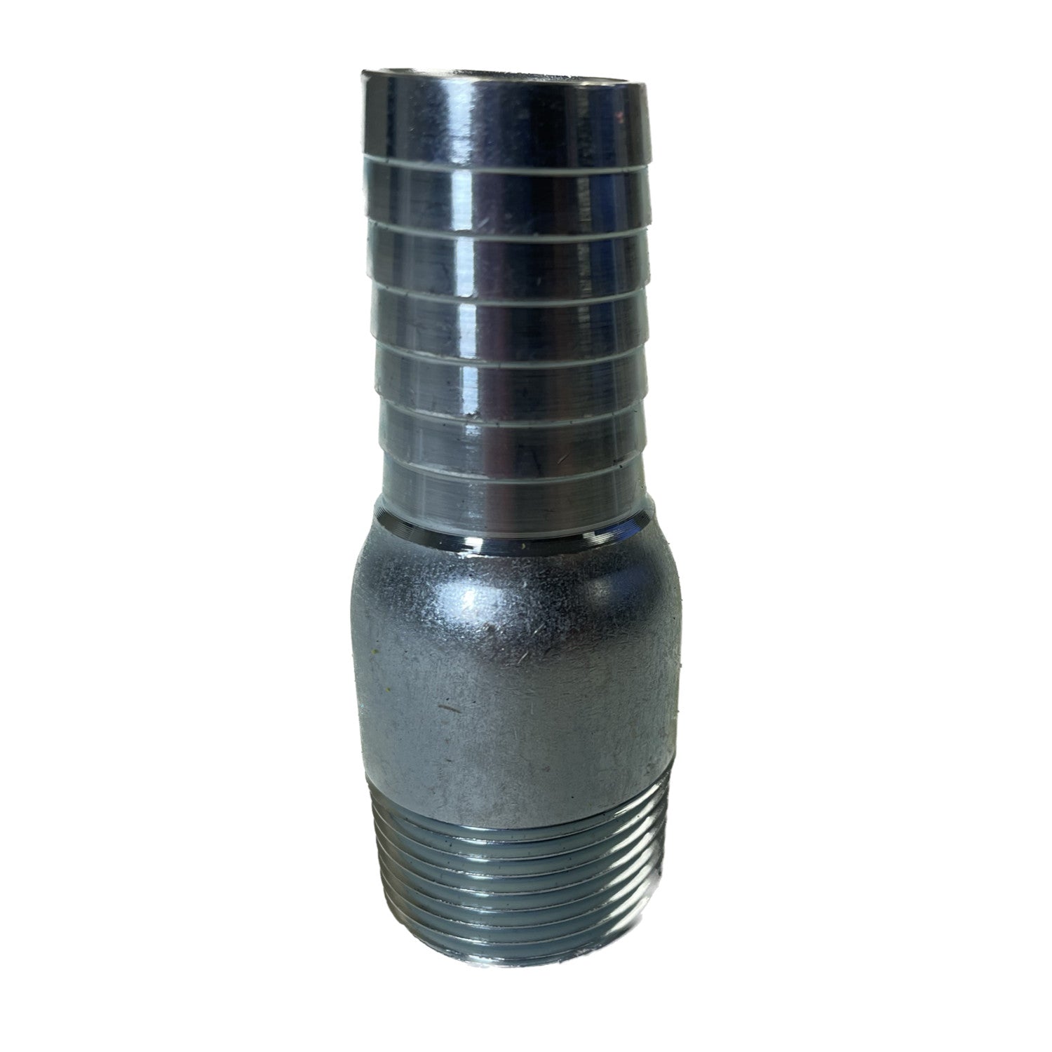 Galvanized King Nipple, 1 Inch MNPT Thread X Hose Barb