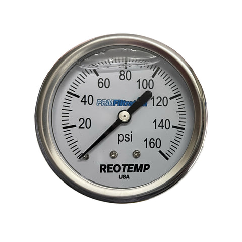 Premium 304 Stainless Steel Pressure Gauge with Brass Internals, 0-160 PSI, 2-1/2 Inch Dial, 1/4 Inch NPT Back Mount, Calibration Certificate Option