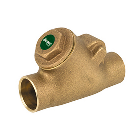 Jomar 105-407G 1-1/2 Inch Y-pattern Swing Check Valve, Solder Connection, 300 WOG, Class 150