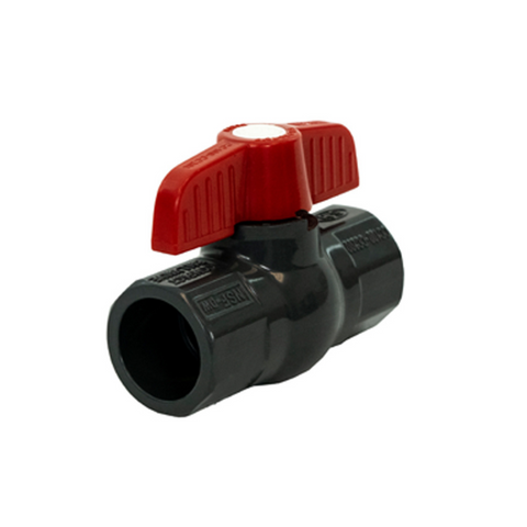 Jomar 210-223 1/2 Inch PVC Ball Valve, Schedule 80, Solvent Connection, 150 WOG Carton of 30