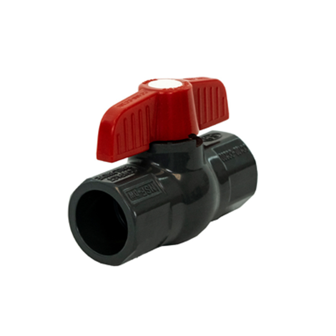 Jomar 210-225 1 Inch PVC Ball Valve, Schedule 80, Solvent Connection, 150 WOG Carton of 16