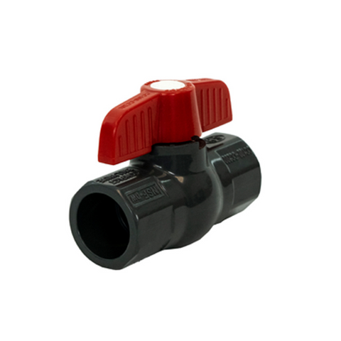 Jomar 210-227 1-1/2 Inch PVC Ball Valve, Schedule 80, Solvent Connection, 150 WOG Carton of 8