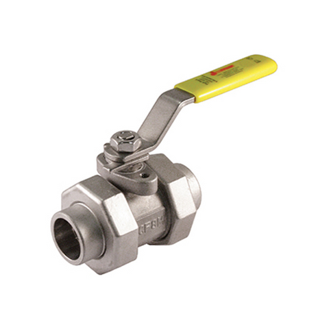 Jomar 101-983 1/2 Inch Stainless Steel Ball Valve 5 Piece, Full Port, Double Union End, Socket Weld Connection, 3000 WOG