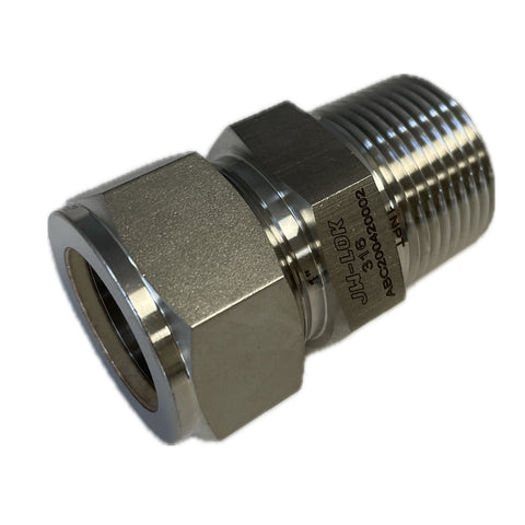 316 SS Compression Fitting, 1 Inch Tube X 1 Inch NPT Male Connector
