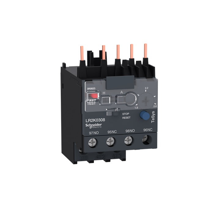 Schneider LR2K0308 Thermal Overload Relay, TeSys K, 1.8 to 2.6 Amp