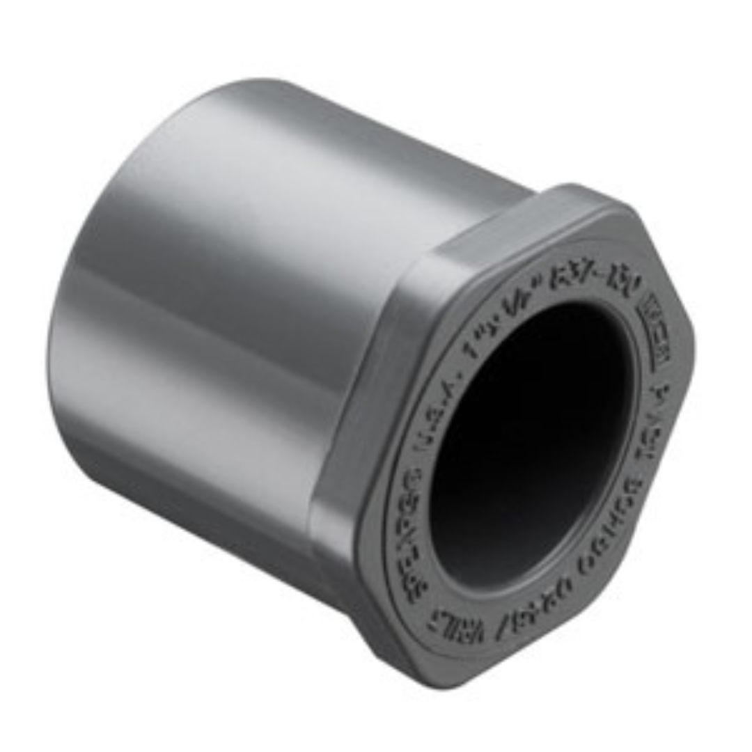 Threaded Socket Pvc 6 In Spears 837-530 Sch 80 PVC 6 Inch X 3 Inch Reducer Bushing, Slip X Sock