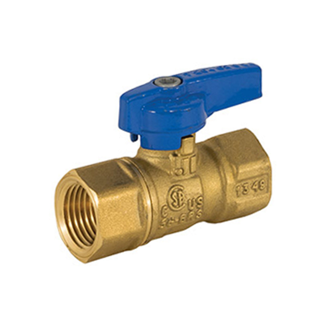 Jomar 101-413 1/2 Inch FIP 2 Piece Gas Ball Valve, 600 WOG with Teardrop Handle - Carton of 12
