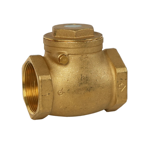 Jomar 105-111G 4 Inch Lead Free Brass Horizontal Swing Check Valve, Threaded Connection, 200 WOG