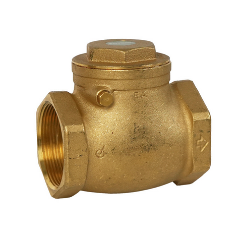 Jomar 105-104G 3/4 Inch Lead Free Brass Horizontal Swing Check Valve, Threaded Connection, 200 WOG - Carton of 10