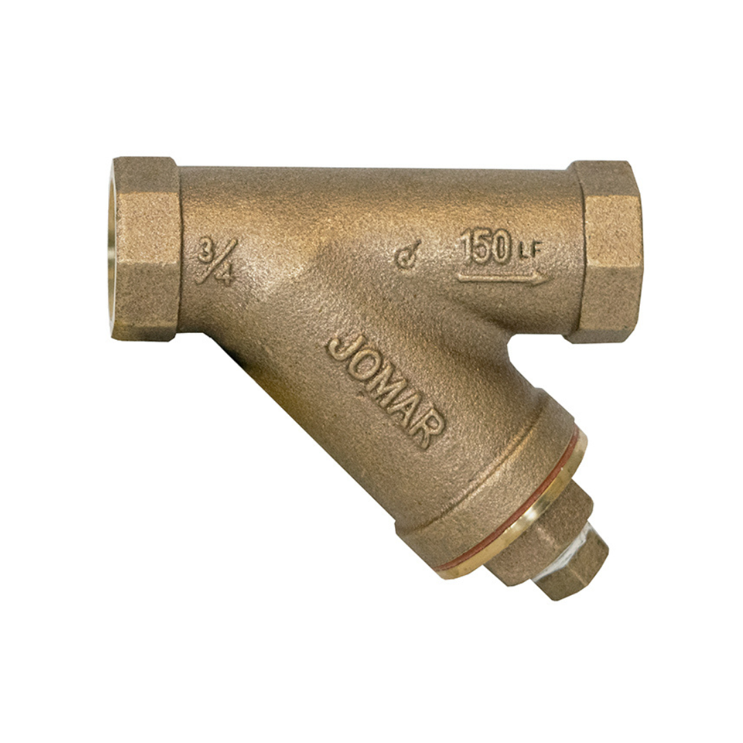 Jomar 106-310G 3 Inch Lead Free Bronze Y-Strainer, Threaded Connection, 150 WOG, Stainless Steel Screen, 20 Mesh