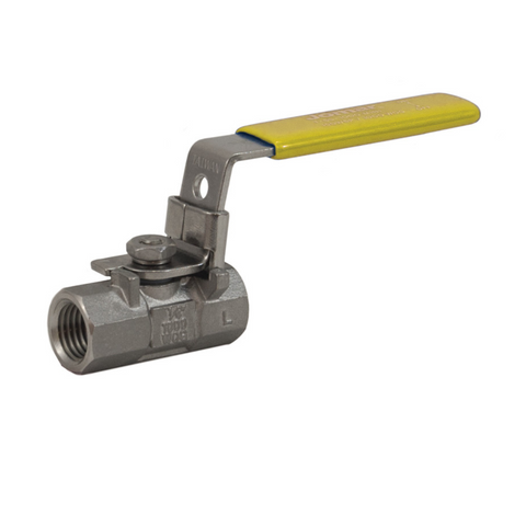 Jomar 500-101 1/4" FIP x 1/4" FIP Stainless Steel Ball Valve 1 Piece / 2 Piece, Full Port, Threaded Connection, Mini Valves, 1000 WOG - Carton of 10