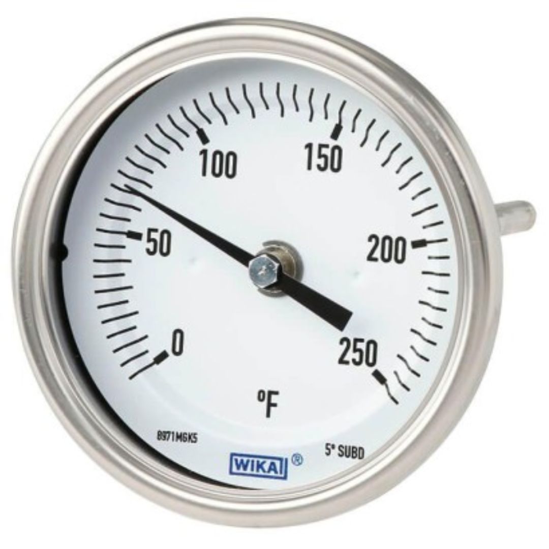 Front face of WIKA TG53 temperature gauge/thermometer