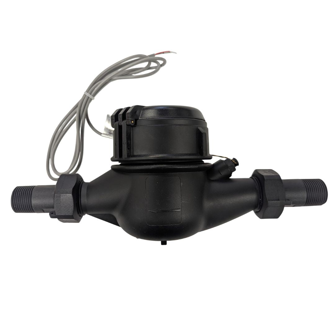 PRM 3/4 Inch NSF Certified Totalizing Water Meter, Top View, Cover closed. 